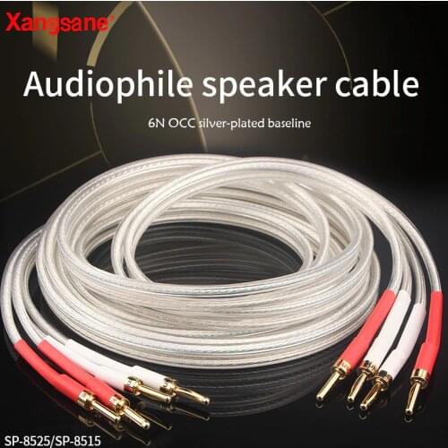 Xangsane SP-8525 OCC Silver-plated Hifi Speaker Cable High Performance Speaker Amplifier sound Connecting line