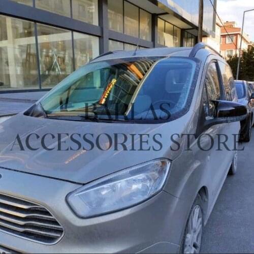 For Ford Tourneo Courier Transit Courier Batman Mirror Cover 2014+ Piano Black 2 Pcs. Right-Left