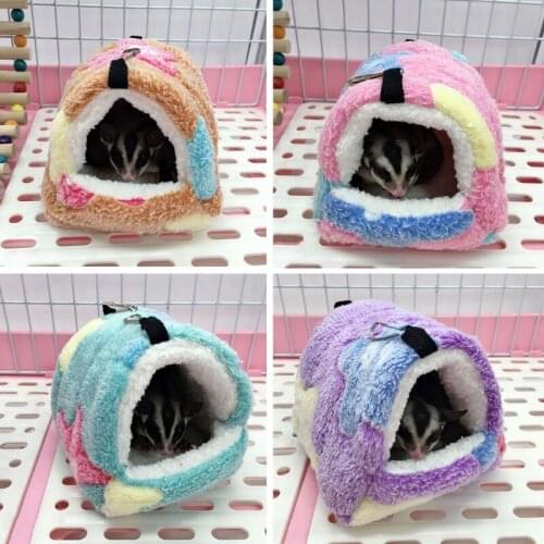 Winter Warm Hamster Hammock Bed Hanging Sugar Glider Nest Home Small Pet Cage Accessories Hide Cave Bedding for Playing Sleeping