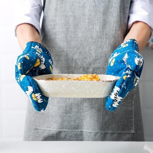 1Pc Colourful Cotton Oven Glove Heatproof Mitten Cooking Microwave Oven Mitt Insulated Thicken Non-slip Glove Kitchen Tools