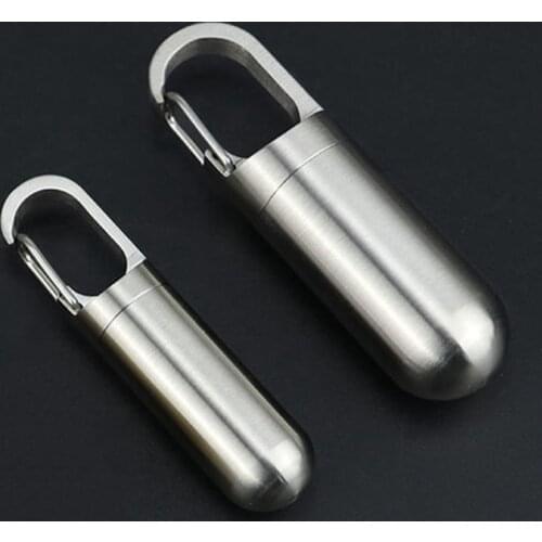 1Pcs Stainless Steel Mini Sealed Storage Pill Box Medicine Tablet Container Organizer Waterproof Outdoor Travel Tubes Pill Case