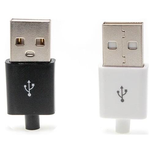 10 pcs/lot Male Type A 4Pin Square USB Connector Plastic Shell Jack Tail Sockect Plug Terminals