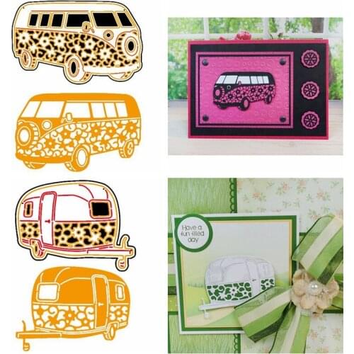 2 Types Trolleybus Metal Cutting Dies Stencil For DIY Scrapbooking Decorative Embossing Paper Craft Die Cutting Template