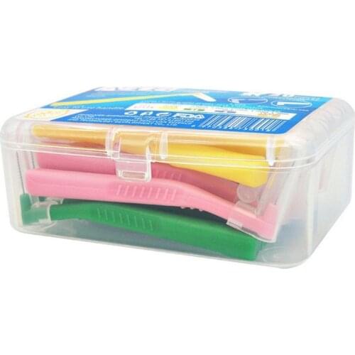 20pcs/box Interdental Brush L Shaped Superfine Toothpicks Push Pull Tooth Cleaner Gum Care Oral Hygiene