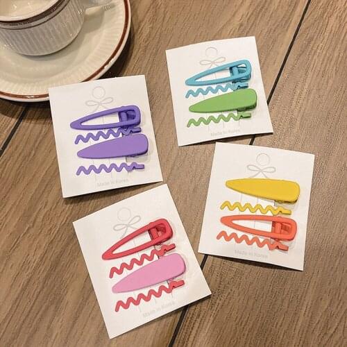 4Pcs/Pack Cute Kawaii Candy Color Geometric Hair Clips Hairpins Hairgrips For Women Girls Fashion Solid Color Party Headwear