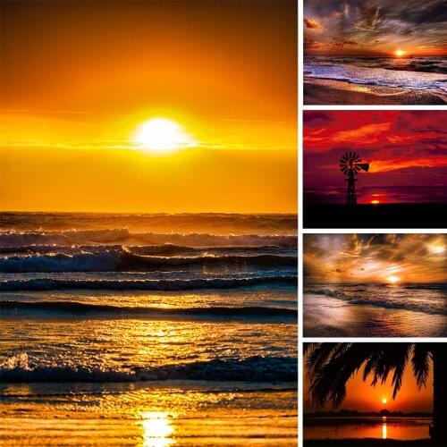 5D DIY Diamond Painting Sunset Landscape Sea View Full Square/Round Diamond Embroidery Painting Cross Stitch Kit