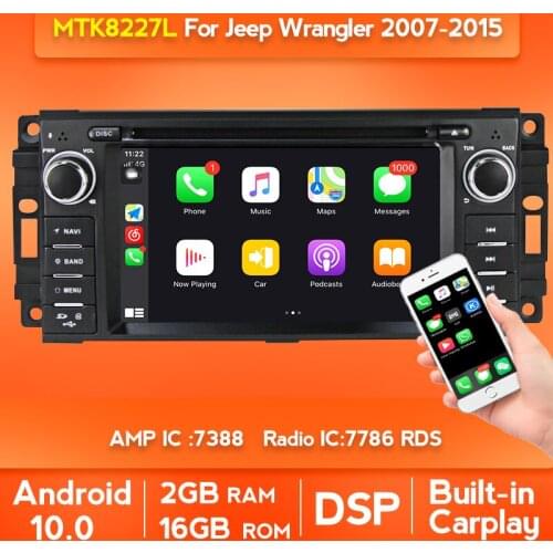 Car radio multimedia video player For Dodge Ram Challenger Jeep Wrangler JK Android DVD support Carplay DSP WIFI Bluetooth