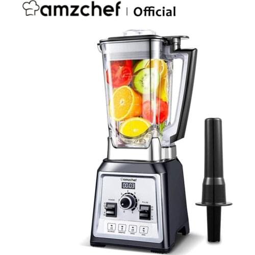 AMZCHEF Ice Blender Mixer Juicer Food Processor Ice Smoothie Maker 2000W High Power 25000RPM 4 Pre-Setting Menu 2L BPA Free