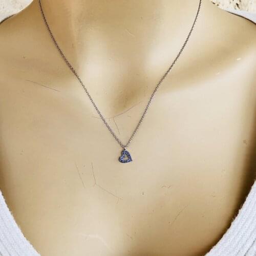 Heart 925 Sterling Silver Necklace Women Girls Gift Jewelry Accessories Fashion Handmade Elegant Chain