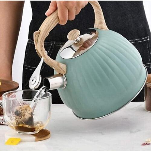 Home Hotel Kitchen Teapots Stainless Steel Water Kettles Whistling Drink Tea Kettle Pot for Gas Stove Cookware Kitchen Tools