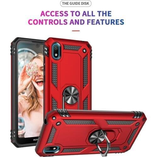 For Huawei y5 2019 Case Magnet Car Ring Stand Holder Cover on For Huawei Y5 2019 coque bumper 5.71 inch Silicone Bumper Coque