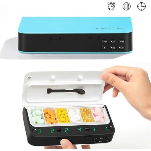 2021 New Pill Case Smart Electronics Medicine Pills Box Plastic Box Time Capsule Weekly Pillbox Health Healthcare For Traveling