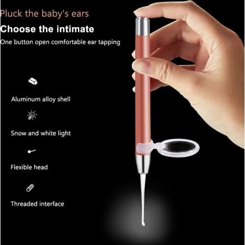 Ear Cleaning Light Ear Cleaner Spoon Earpick Ear Wax Removal Tool Baby Ears Cleaning Tool with Magnifier Two Spoons Gift