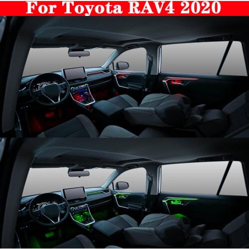 For Toyota RAV4 2020 Button And App Control Decorative Ambient Light LED Atmosphere Lamp illuminated 64 Colors Strip