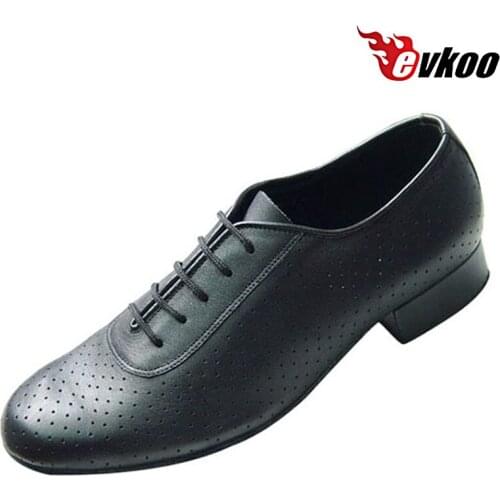 Evkoodance Perforated Genuine Leather 2.5 cm Heel Factory Price Modern Dance Shoes For Man Evkoo-301