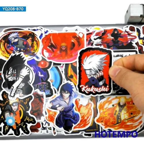70pcs Uzumaki Naruto Sasuke Anime Stickers Toys for Kids Mobile Phone Laptop Luggage Case Skateboard Cartoon Style Decal Sticker
