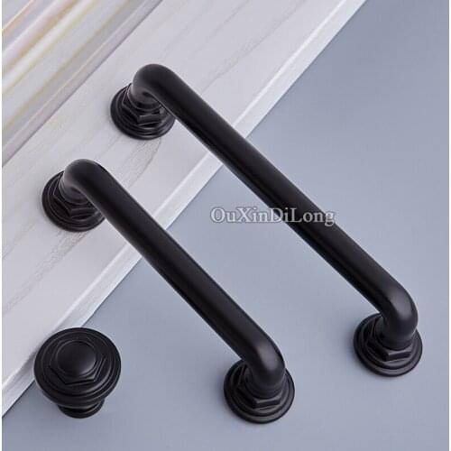 Classic Black 10PCS European Cabinet Pulls Handles Cupboard Wardrobe Drawer Cabinet Kitchen Door Handles&Knob Furniture Hardware