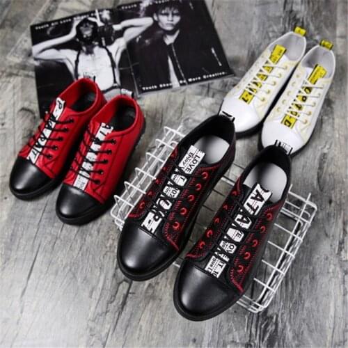 Men Fashion Sneakers Buckle Platform Flats Boots Shoes Man Harajuku Red krasovki Vulcanized Outdoor Shoes zapatos hombre 2020