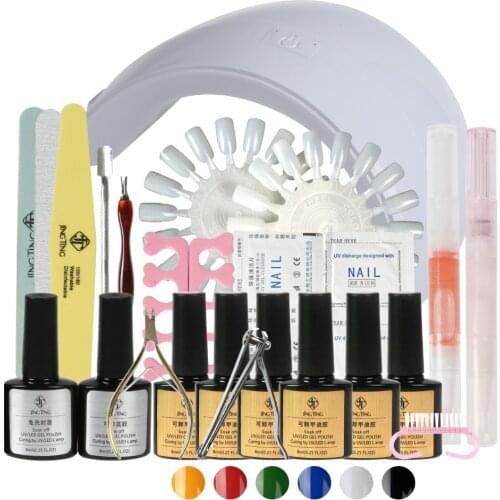 Manicure Set Choose 12 Colors Gel Polish Base Top Coat Nail Kits 36w Uv Led Lamp Nail Art Tool
