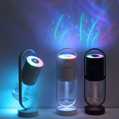200ml Mini Air Humidifier with LED Lights 360 Degree Rotation Aroma Diffuser Portable USB Rechargeable Mist Purifier