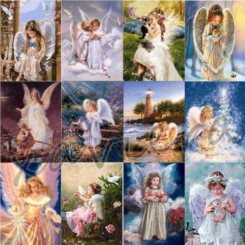 Full Square Drill Diy Diamond Painting Angel Baby Childrens Room Decoration Cross Stitch Mosaic Embroidery Rhinestone Picture