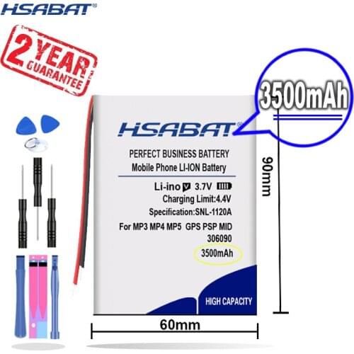 New Arrival [ HSABAT ] 3500mAh 306090 Replacement Battery for Bluetooth Headset MP3 MP4 MP5 GPS PSP MID