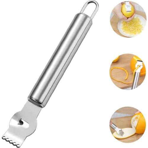 Lemon Peeler Stainless Steel Lemon Zester Grater Lime Orange Citrus Fruit Grater Peeling Knife Kitchen Bar Accessories U3