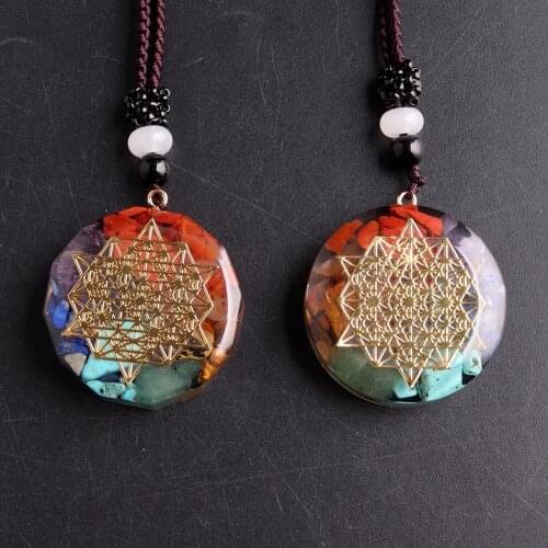 Wholesale 12pcs/lot Pendant Sri Yantra Symbol Chakra Healing Energy Necklace Amulet Jewelry Handmade Professional Dropshipping