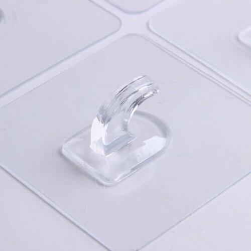 5Pcs Transparent Strong Self Adhesive Door Wall Hangers Hooks For Silicone Storage Hanging Kitchen Magic Bathroom Accessories