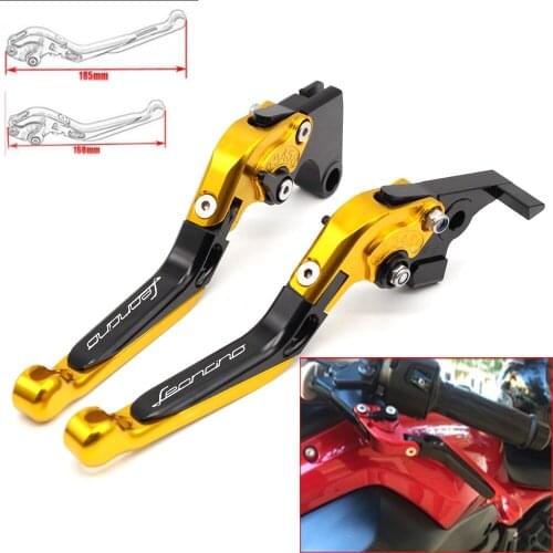 Motorcycle CNC Adjustable Foldable brake Clutch Levers for Benelli Leoncino 500 Leonine LeonineX 2016-2018 with Logo(Leoncino)