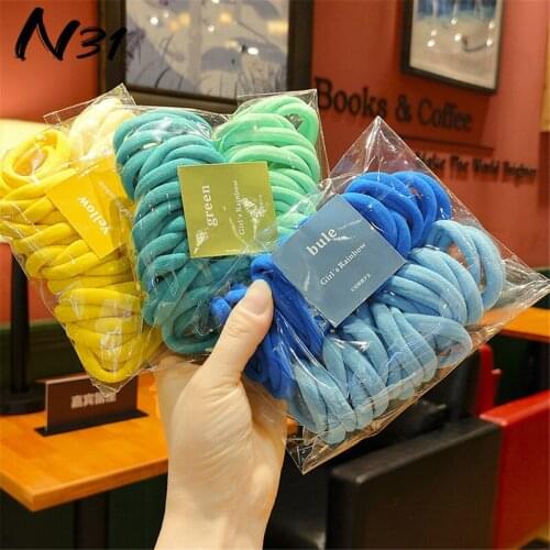 50pcs 4cm 3cm Elastic Ponytail Holder Rubber Bands Women Girl Hair Tie Colorful Hair Accessories Scrunchie Headband Hairring