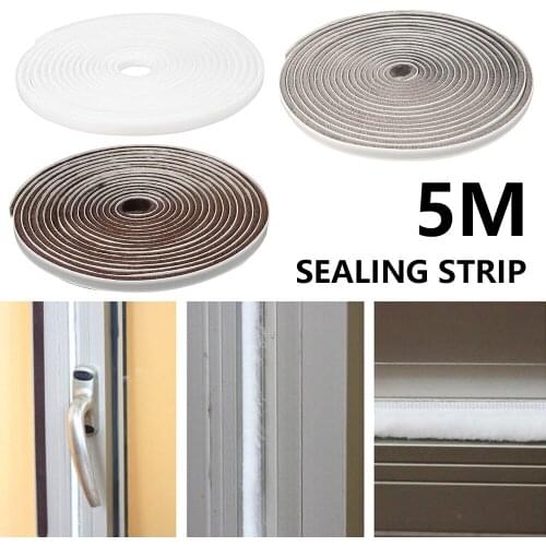 5M Brush Strip Self-adhesive Sealing Wind-proof Brush Strip Gasket for Home Door Window Sound Insulation Strip Gasket Accessorie
