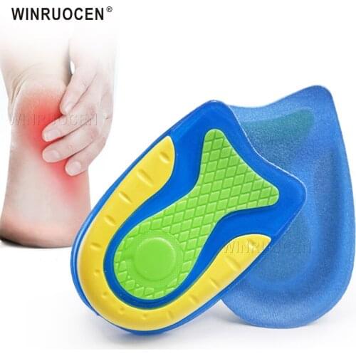 WINRUOCEN Silicone Gel Heel Cushion Pad Absorption Plantar Fasciitis Foot Soles Relieve Support Shoes insoles Feet Care Inserts