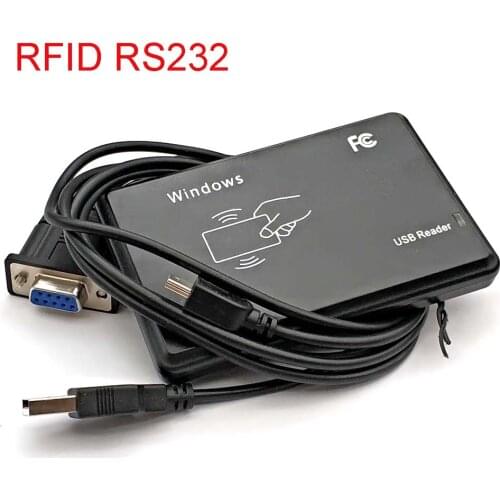 Brand New R21D Black RFID Proximity Sensor Smart ID Card Reader 125Khz EM4100 TK4100 EM Card Reader RS232 Interface