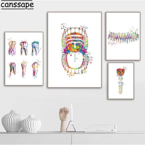 Dental Canvas Poster Teeth Anatomy Wall Art Print Posters Dentist Stomatology Art Painting Doctor Office Pictures Clinic Decor