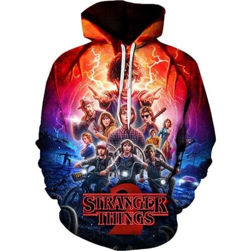 Stranger Things Season 3 Hoodie Stranger Things Cosplay 3D Print Pullover Hoodie Jacket Coat Sweatshirt