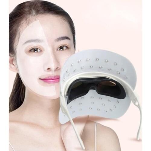 Visible photorejuvenation instrument with led light household automatic timing beauty mask soft silicone eye protection design