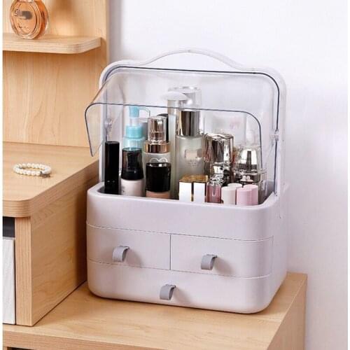 Waterproof Cosmetics Box Large Capacity Built-in Drawer Makeup Tools Storage Case 3 Layers Beauty Makeup Cosmetics Organizer New