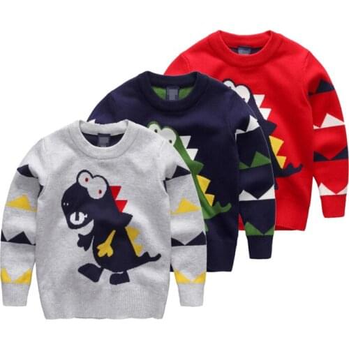 Knitted Sweater for boys 2017 New Dinosaur Pattern Knitting Pullover Children Cardigans Baby Warm Knitwear Girl Kids clothing