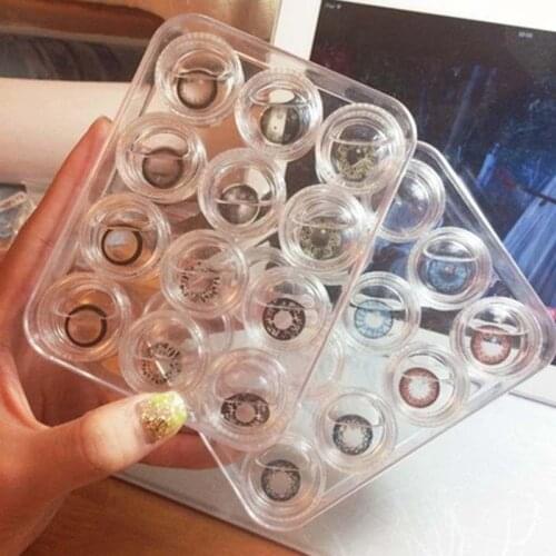 Top Quality Hot Sale 12Pcs/Set Portable Clear Contact Lens Case Set Travel Cleaner Washer Holder Storage Box