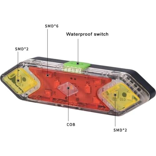 Bright 600 Lumen Bike Rear Light 8 Flash Modes MTB Taillight Bicycle Lights