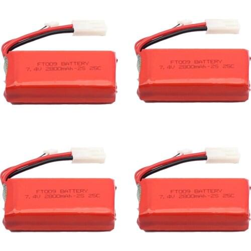 4PCS * Upgraded High Capacity 7.4V 2800mAh Replacement Li-po Battery for Feilun FT009 RC Boat Spare Parts
