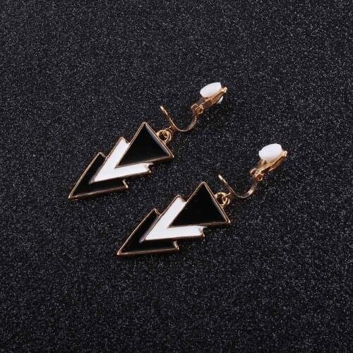 JIOFREE Fashion Korea Style triangle Clip on Earrings Without Piercing for Girls Party Cute Animal No Hole Ear Clip