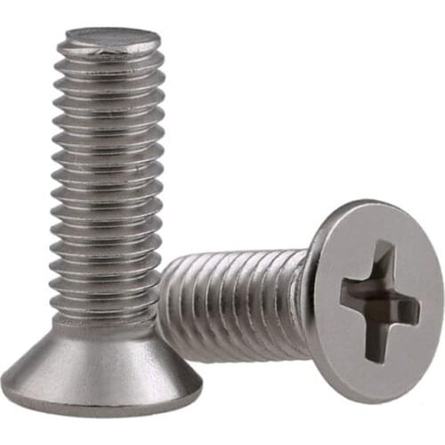 304 Stainless Steel Countersunk Philips Head Long Bolt KM GB819 Cross Flat Head Machine Long Screw M5 M6 M8 10Pcs
