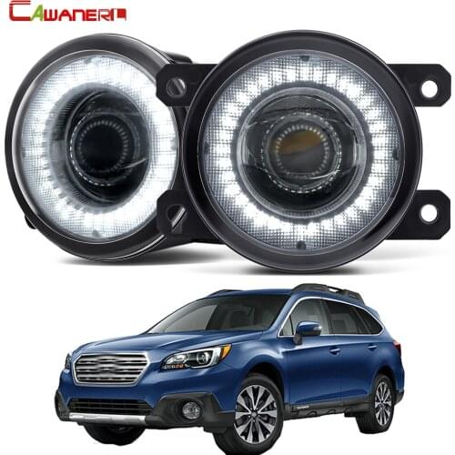 2 X Car Front Bumper LED Fog Light Assembly Angel Eye Daytime Running Light DRL 30W 8000LM 12V For Subaru Outback 2010 2011 2012
