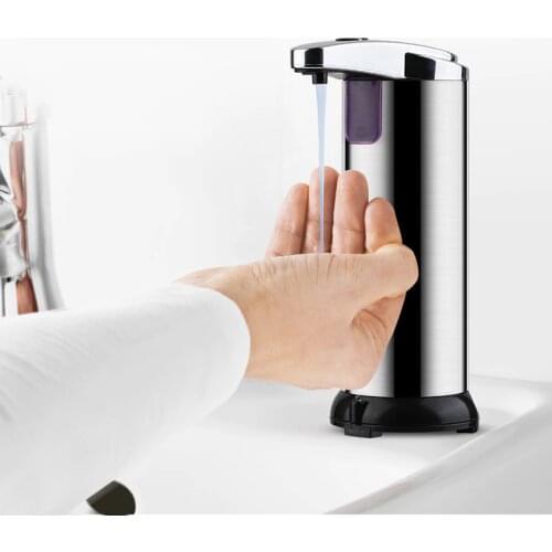 250ML Automatic Electroplate Intelligent Liquid Soap Dispenser Stainless Steel Infrared Handfree Sanitizer Soap for Detergent