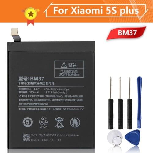 Xiao Mi Xiaomi BM37 Phone Battery For Xiao mi 5S plus 5Splus 3800mAh BM37 Original Replacement Battery + Tool