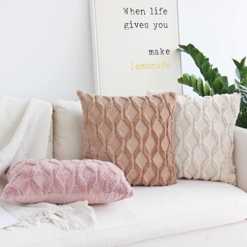 CANIRICA Cushion Cover Plush Decorative Pillows 45x45cm Pillow Cover Home Decoration Funda Cojin For Living Room Nordic Decor