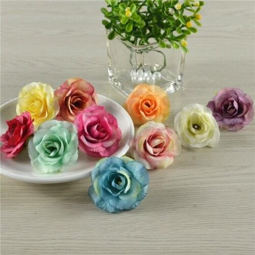 10pcs Imperial Concubine Rose Head Simulation Small Rose Flower Wedding Sprinkling Clothing Decoration Garland Silk Flower