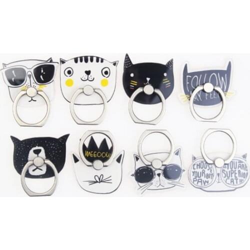 UVR Animal Cat Mobile Phone Stand Holder Finger Ring Smartphone Cool Cat Holder Stand For Iphone Xiaomi Huawei All Phone